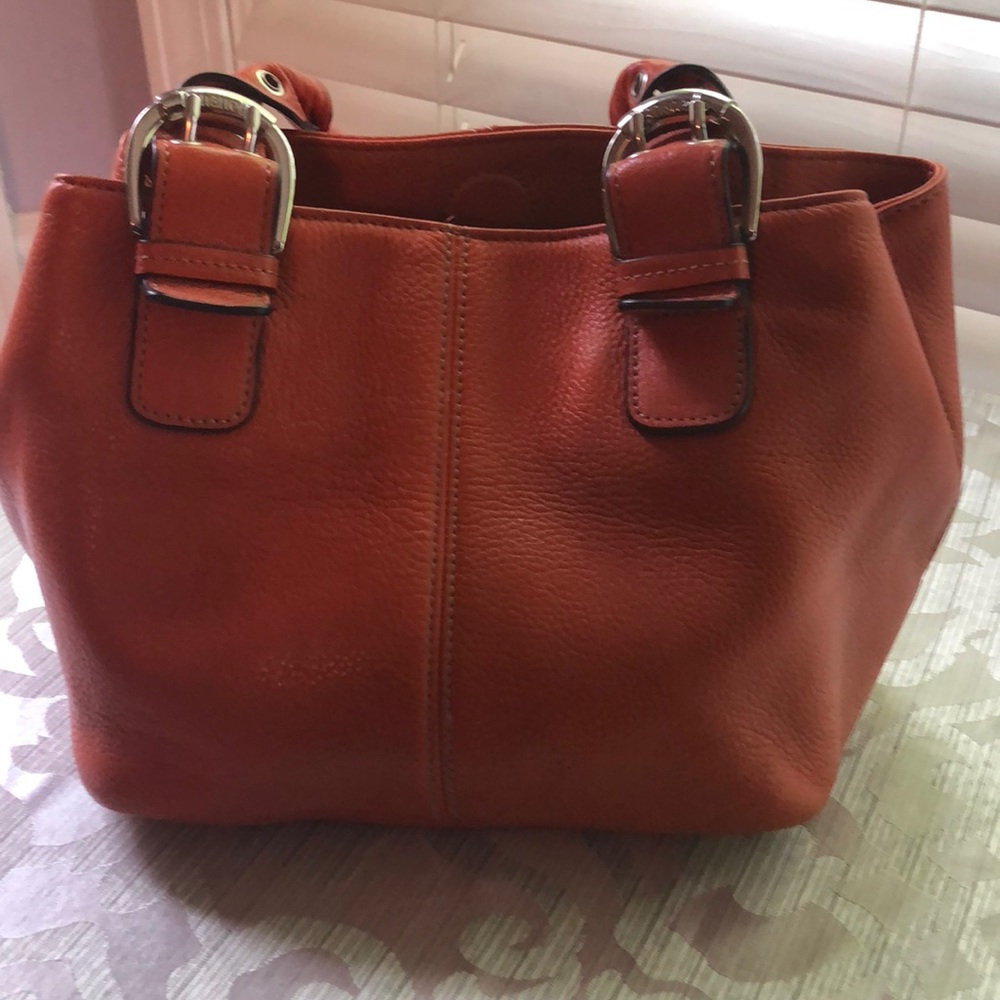 Tignanello orange leather bag